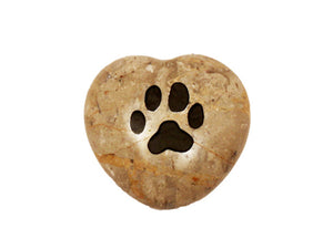 Paw Print Small Engraved Heart