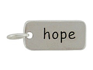 Sterling Silver Hope Word Tag Charm