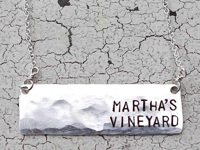 Martha's Vineyard Horizontal Bar Sterling Silver Necklace