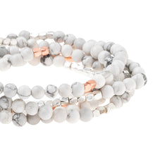 Load image into Gallery viewer, Howlite Gemstone Wrap With Rose Gold and Silver Accents