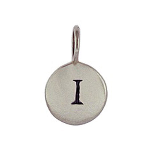 Sterling Silver I Initial Disk Charm