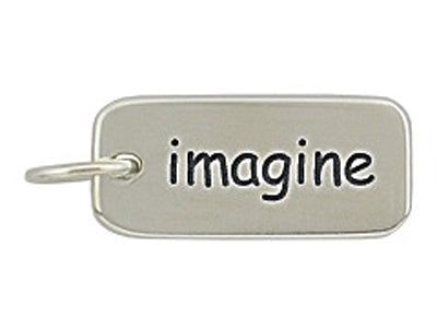Sterling Silver Imagine Word Tag Charm