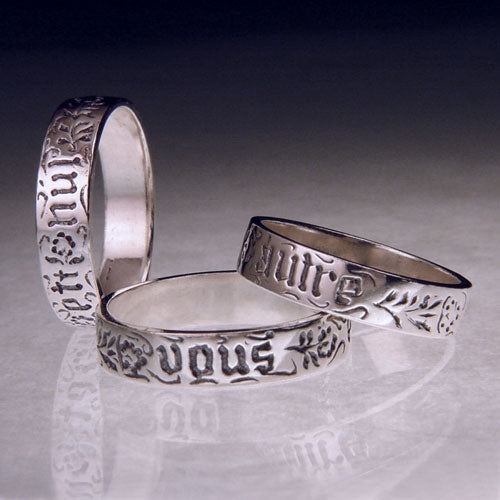 Sterling Silver Vous et nul autre Poesy Ring