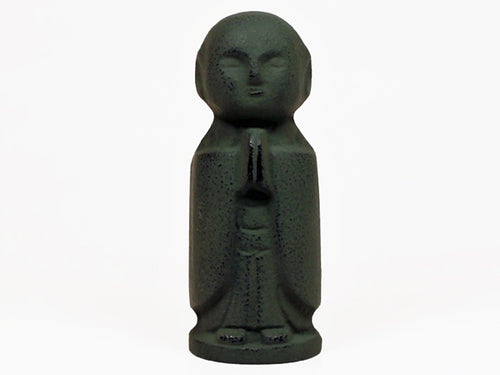 Small Black Praying Jizo Monk Statue