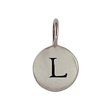 Load image into Gallery viewer, Sterling Silver L Initial Disk Charm