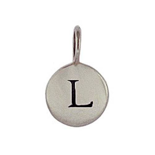 Sterling Silver L Initial Disk Charm