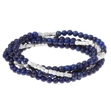 Load image into Gallery viewer, Lapis Gemstone Wrap With Silver Accents