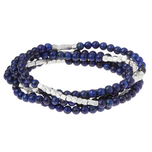 Lapis Gemstone Wrap With Silver Accents