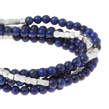 Load image into Gallery viewer, Lapis Gemstone Wrap With Silver Accents
