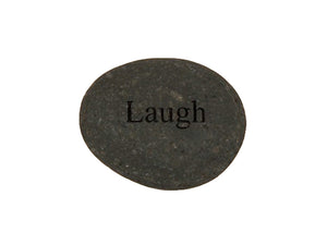 Laugh Small Carved Beach Stone