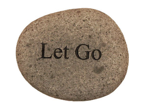 Let Go Carved River Stone