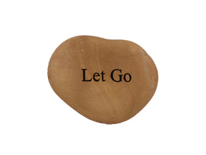 Let Go Small Carved Beach Stone