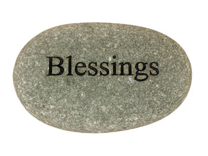 Blessings Carved River Stone
