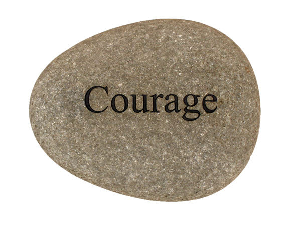 Courage Carved River Stone