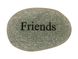 Friends Carved River Stone