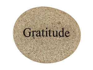 Gratitude Carved River Stone