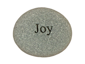 Joy Carved River Stone