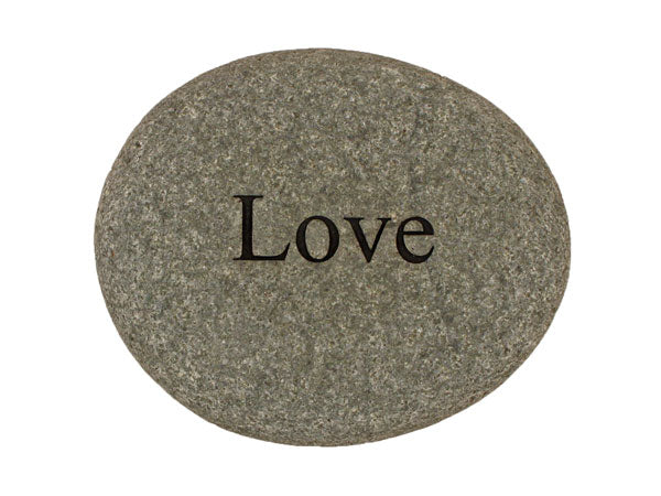 Love Carved River Stone
