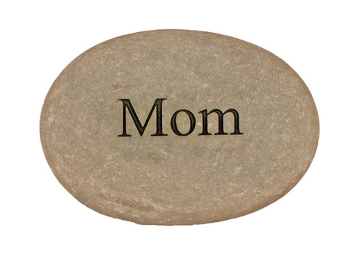 Mom Carved River Stone