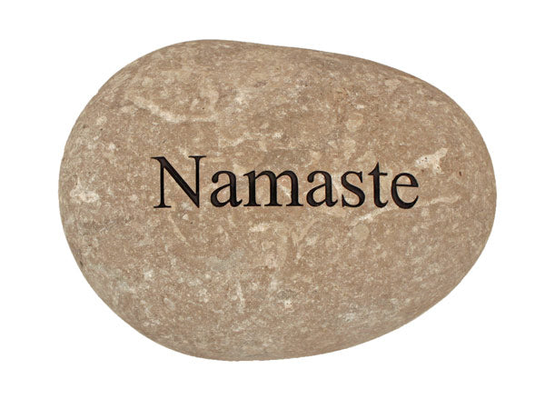 Namaste Carved River Stone