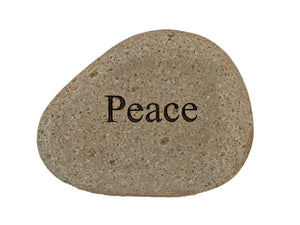 Peace Carved River Stone