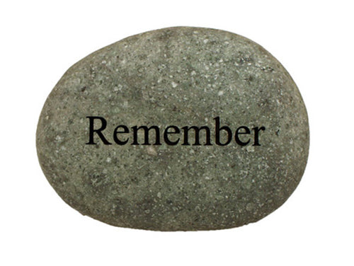 Remember Carved River Stone