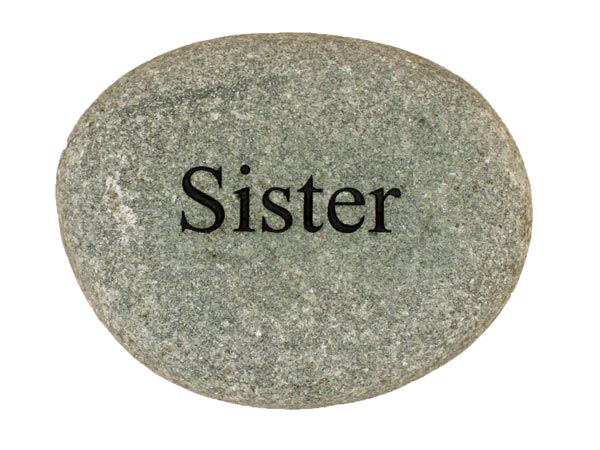 Sister Carved River Stone