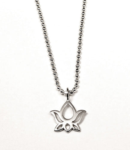 Sterling Silver Open Lotus Necklace