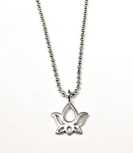 Sterling Silver Open Lotus Necklace