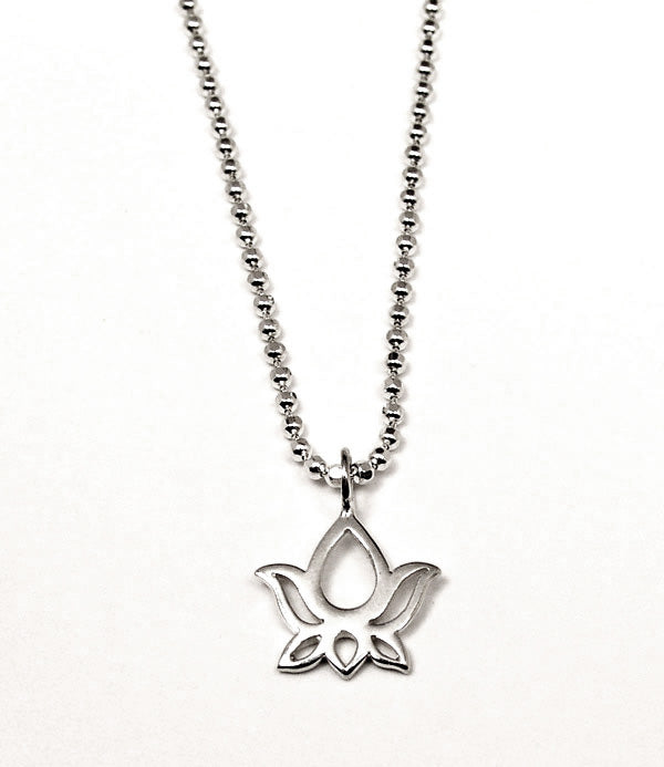 Garnet & Sterling Silver Lotus Blossom Necklace | HEIDIJHALE