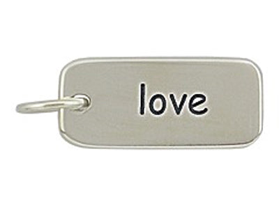 Sterling Silver Love Word Tag Charm