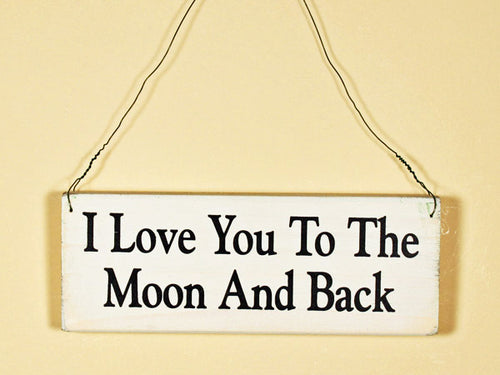 I Love You To The Moon Mini Hanging Sign