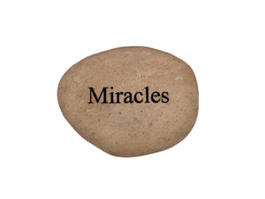 Miracles Small Carved Beach Stone