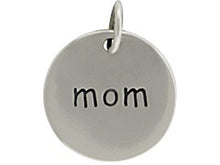 Load image into Gallery viewer, Sterling Silver Mom Round Word Charm