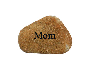 Mom Small Carved Beach Stone
