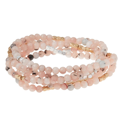 Morganite and Black Tourmaline Gemstone Wrap With Gold and Silver Accents