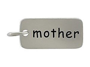Sterling Silver Mother Word Tag Charm
