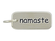 Load image into Gallery viewer, Sterling Silver Namaste Word Tag Charm