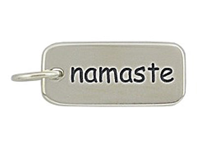 Sterling Silver Namaste Word Tag Charm