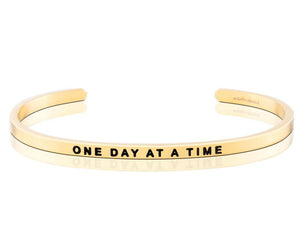 One Day At A Time Mantraband Cuff Bracelet