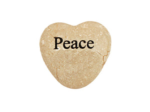 Peace Small Engraved Heart