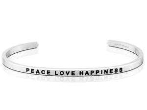 Peace Love Happiness Mantraband Cuff Bracelet
