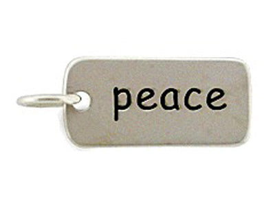 Sterling Silver Peace Word Tag Charm