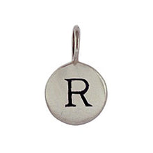 Load image into Gallery viewer, Sterling Silver R Initial Disk Charm
