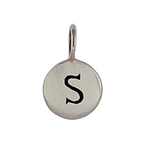 Sterling Silver S Initial Disk Charm