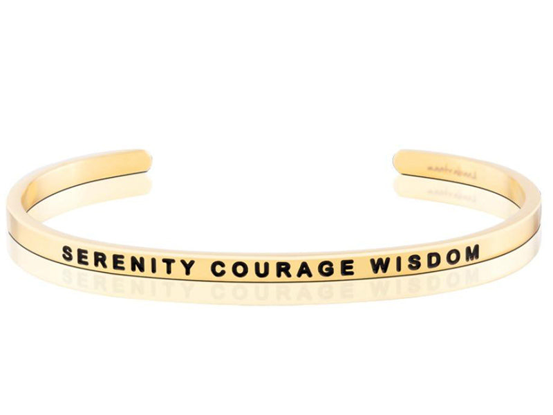 Serenity Courage Wisdom Mantraband Cuff Bracelet