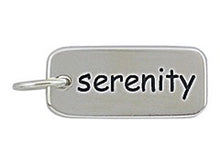 Load image into Gallery viewer, Sterling Silver Serenity Word Tag Charm