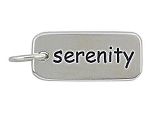 Sterling Silver Serenity Word Tag Charm