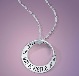 And Though She Be But Little, She Is Fierce Mini Mobius Necklace