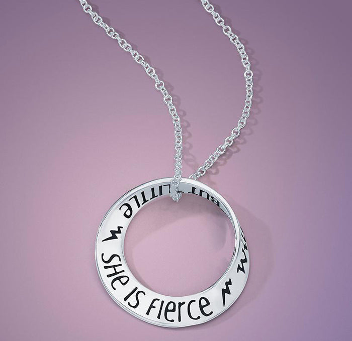 And Though She Be But Little, She Is Fierce Mini Mobius Necklace